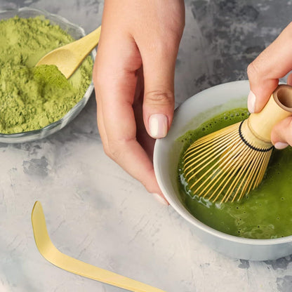 Matcha Besen & Löffel 3er Set Bambus Zubehör Matcha Tee Whisk Bamboo Schaufel Löffel