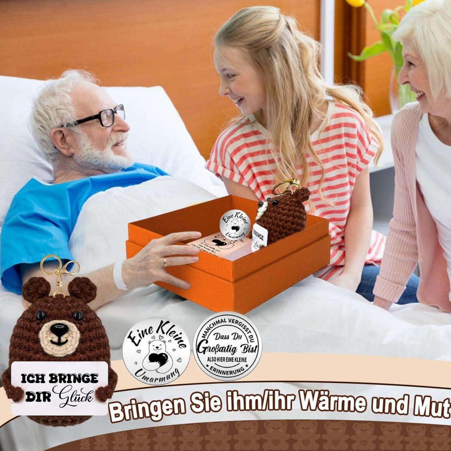 Pocket Hug Bär Umarmung Glücksbringer Schlüsselanhänger Positives Denken