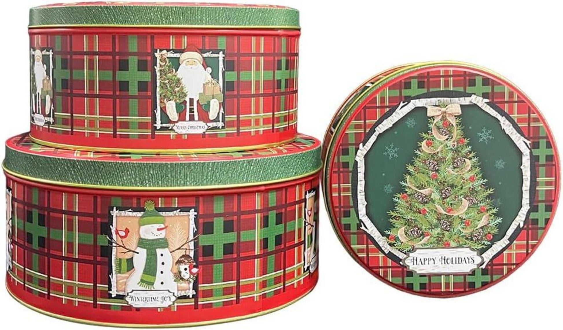 Metall Weihnachtsdosen Set Deko Plätzchendosen Weihnachten