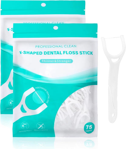 150 Zahnseide Sticks Y-Form Zahn Flosser Backenzähne Dental Floss Picks