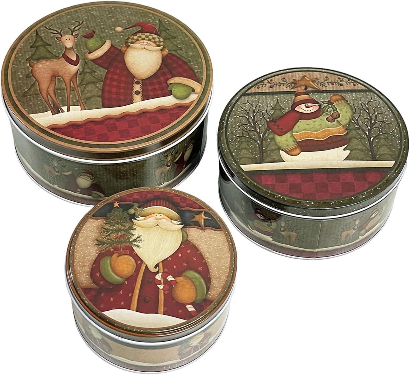 Weihnachtsdosen Keksdose Metall Nostalgische Weihnachtsdeko Rund