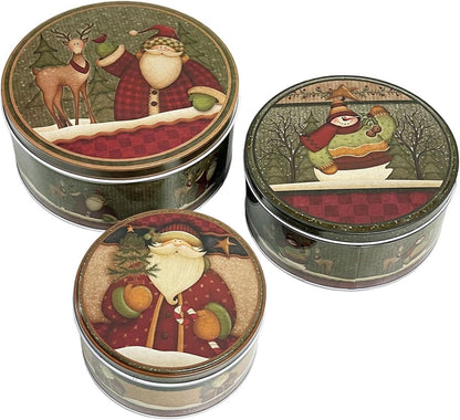 Weihnachtsdosen Keksdose Metall Nostalgische Weihnachtsdeko Rund