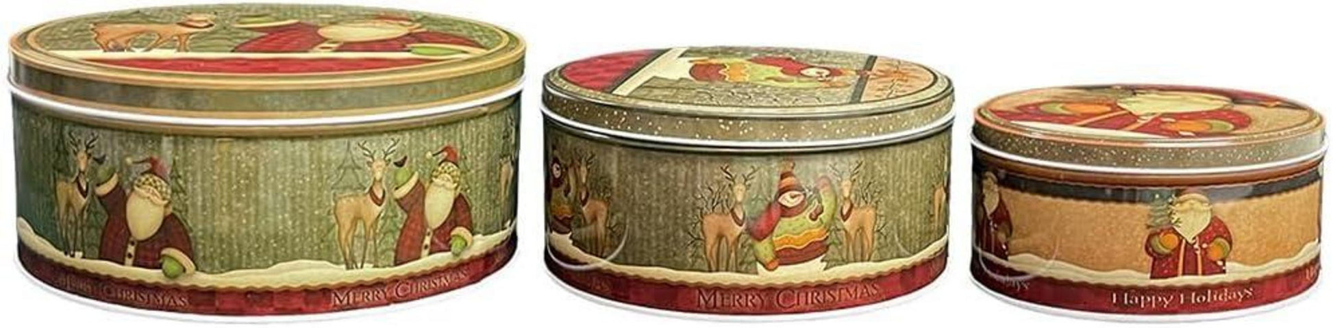 Weihnachtsdosen Keksdose Metall Nostalgische Weihnachtsdeko Rund