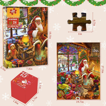 Adventskalender 2024 Weihnachtspuzzle 1008 Puzzlestücke 24