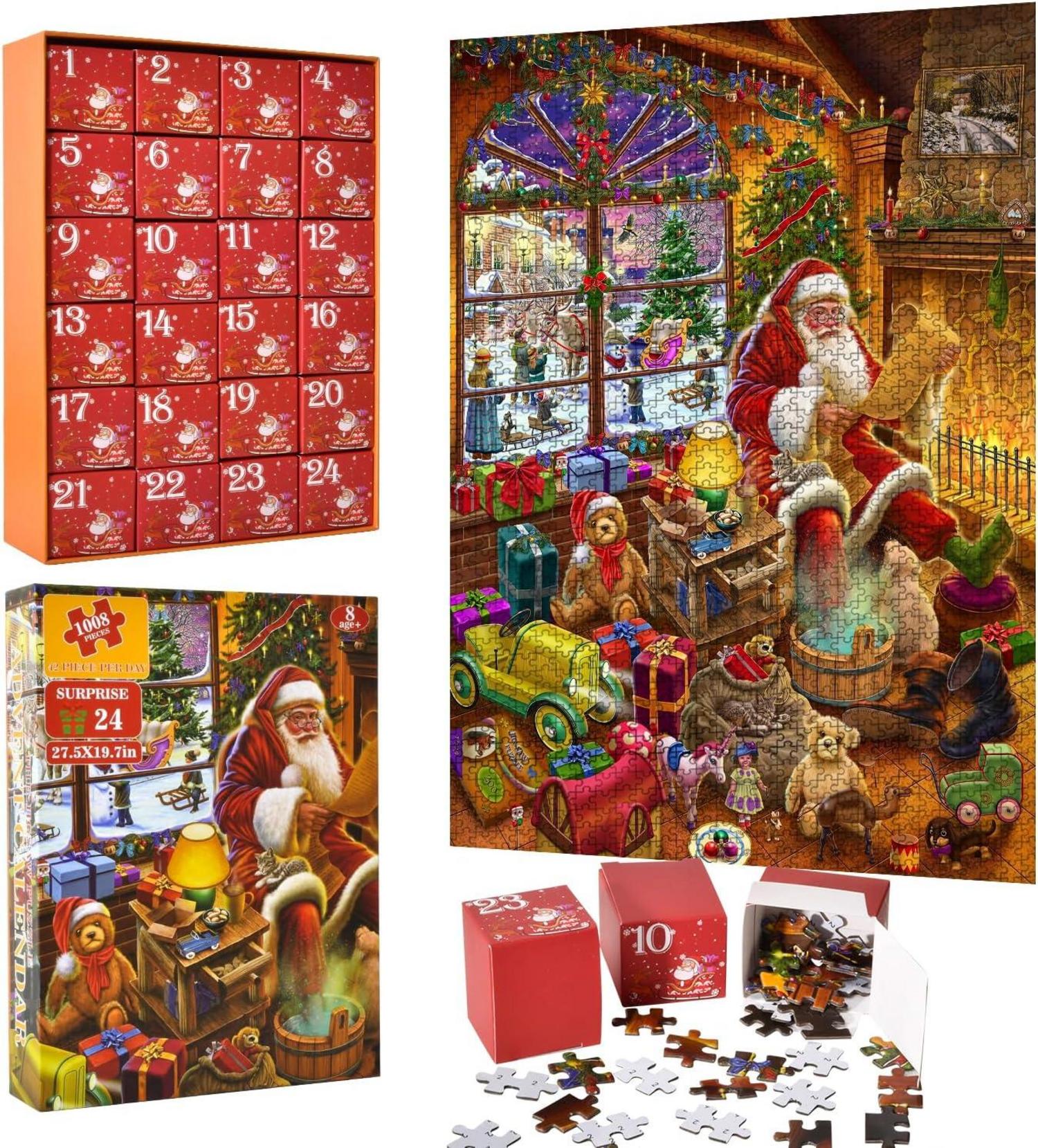 Adventskalender 2024 Weihnachtspuzzle für Kinder Erwachsene