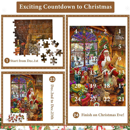 Adventskalender 2024 Weihnachtspuzzle für Kinder Erwachsene