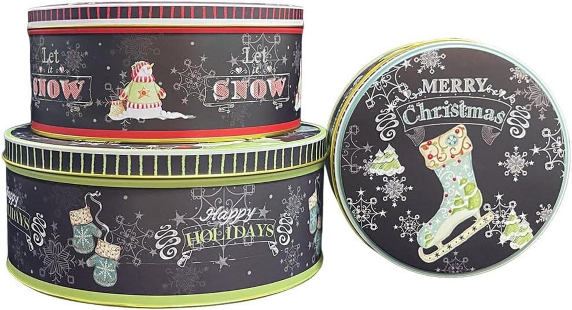 Weihnachtsdosen Set Keksdose Metall Plätzchen Blechdosen Festliche Deko