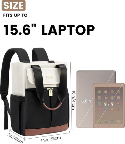 Damen Rucksack 15,6 Zoll Laptop Schulrucksack Handtasche 2 in 1 - Reise Uni