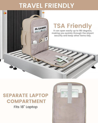 Handgepäck Rucksack Flugzeug 50L Reiserucksack Damen Wasserdicht 18