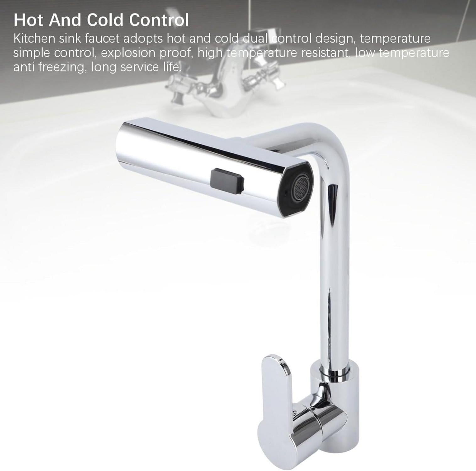 Wasserhahn Wasserfall Küchenarmatur Einhand Einhebelmischer 360 Grad SILVER