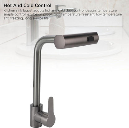 Küchenarmatur Wasserhahn Wasserfall 3 Wassermodi Einhand 360° Drehbar Silber