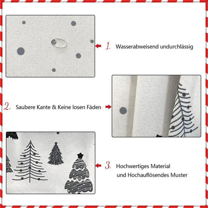Wasserabweisende Weihnachtstischdecke 140x240 - Schneeflocke & Tannenbaum