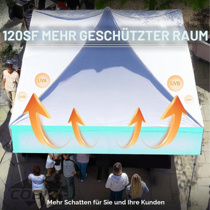 Faltpavillon 3x3 mit Markise – Wasserdicht & Winterfest