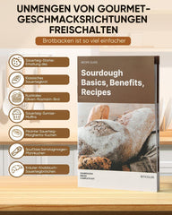 Gärkörbchen aus Silikon Oval und Rund Set 32 OZ - Sauerteig Starter Kit Beige