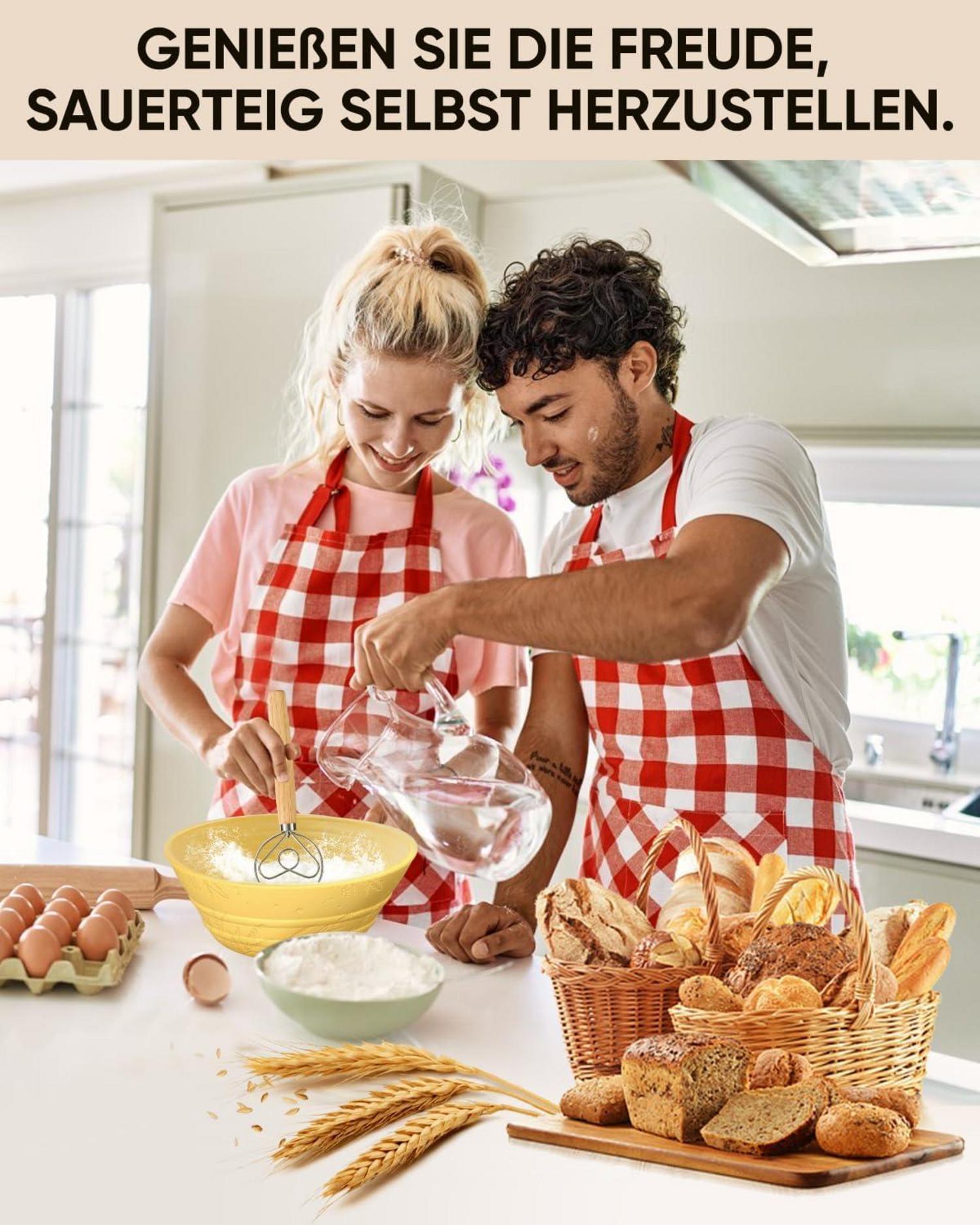 Silikon Gärkorb Set 34 OZ Sauerteig Starter Oval Rund Brotbackset