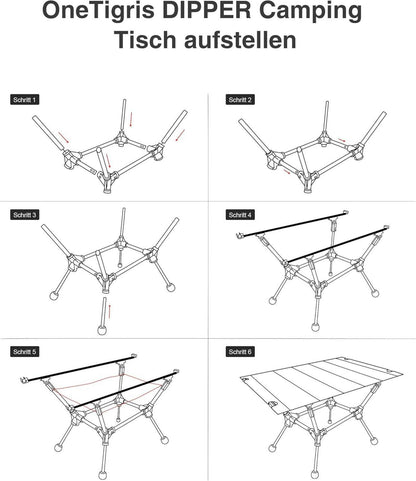 Faltbarer Campingtisch klappbar Ultraleicht mit Tragetasche 60x40x37 cm