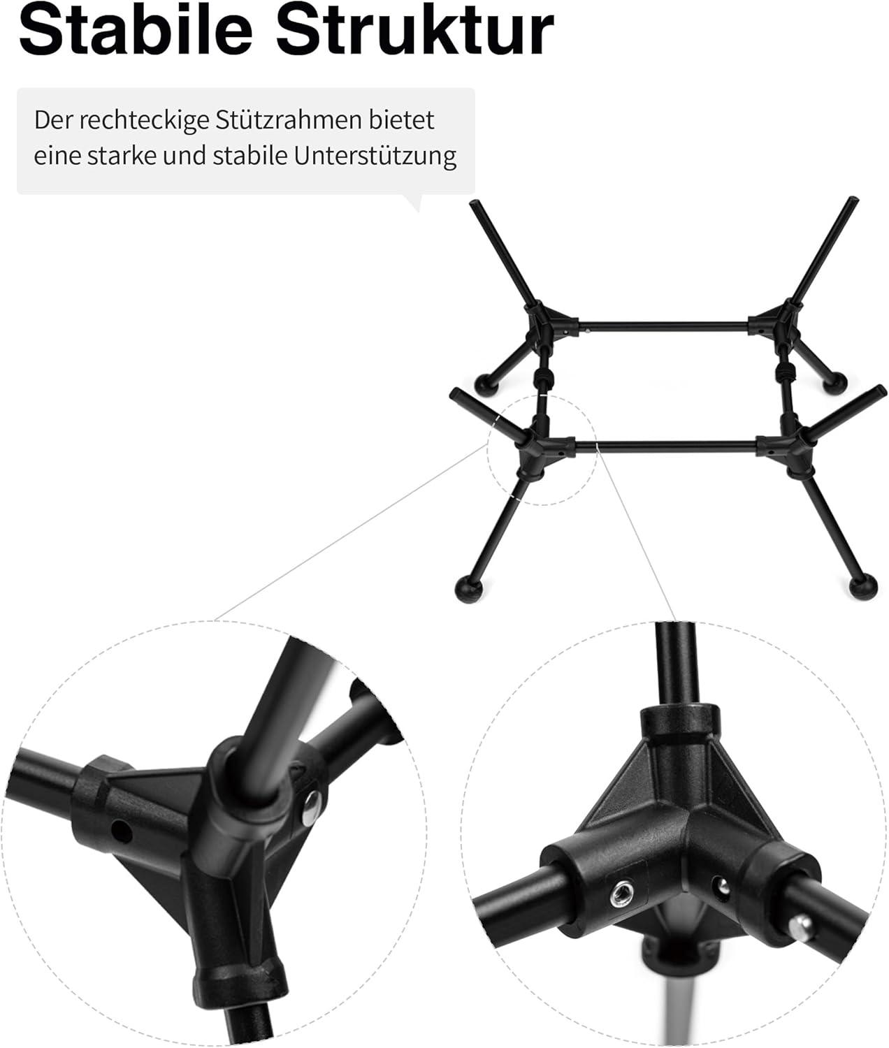 Klappbarer Campingtisch mit Tragetasche und Netztasche, 60 x 40 x 37 cm