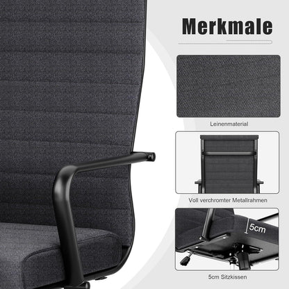 Bürostuhl Ergonomisch mit Wippfunktion bis 150 kg belastbar Schwarz