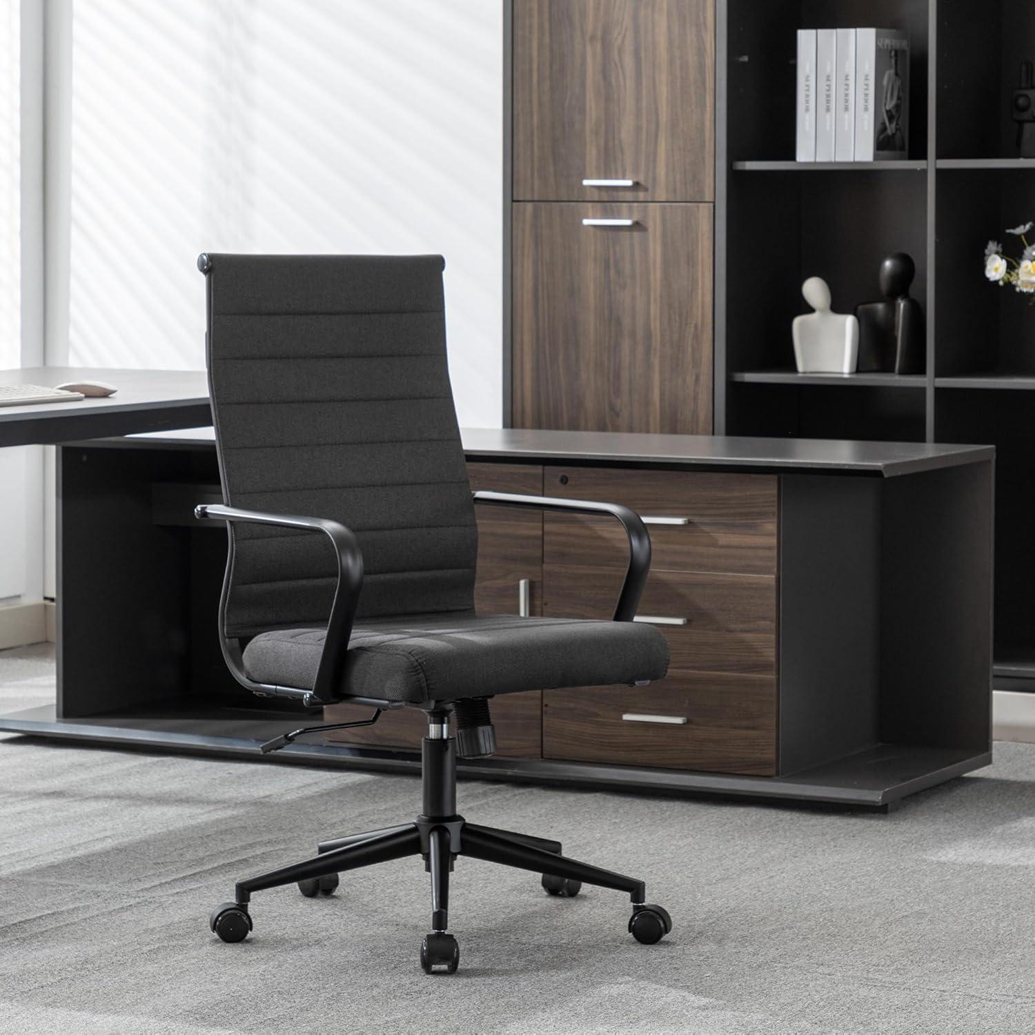Ergonomischer Bürostuhl 150 kg belastbar Armlehne höhenverstellbar dunkelgrau