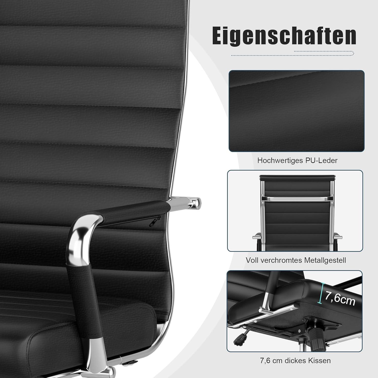 Bürostuhl Ergonomisch Wippfunktion bis 150 kg schwarz