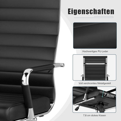 Bürostuhl Ergonomisch Wippfunktion bis 150 kg schwarz
