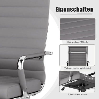 Bürostuhl Ergonomisch Wippfunktion 150 kg belastbar Armlehne Drehstuhl