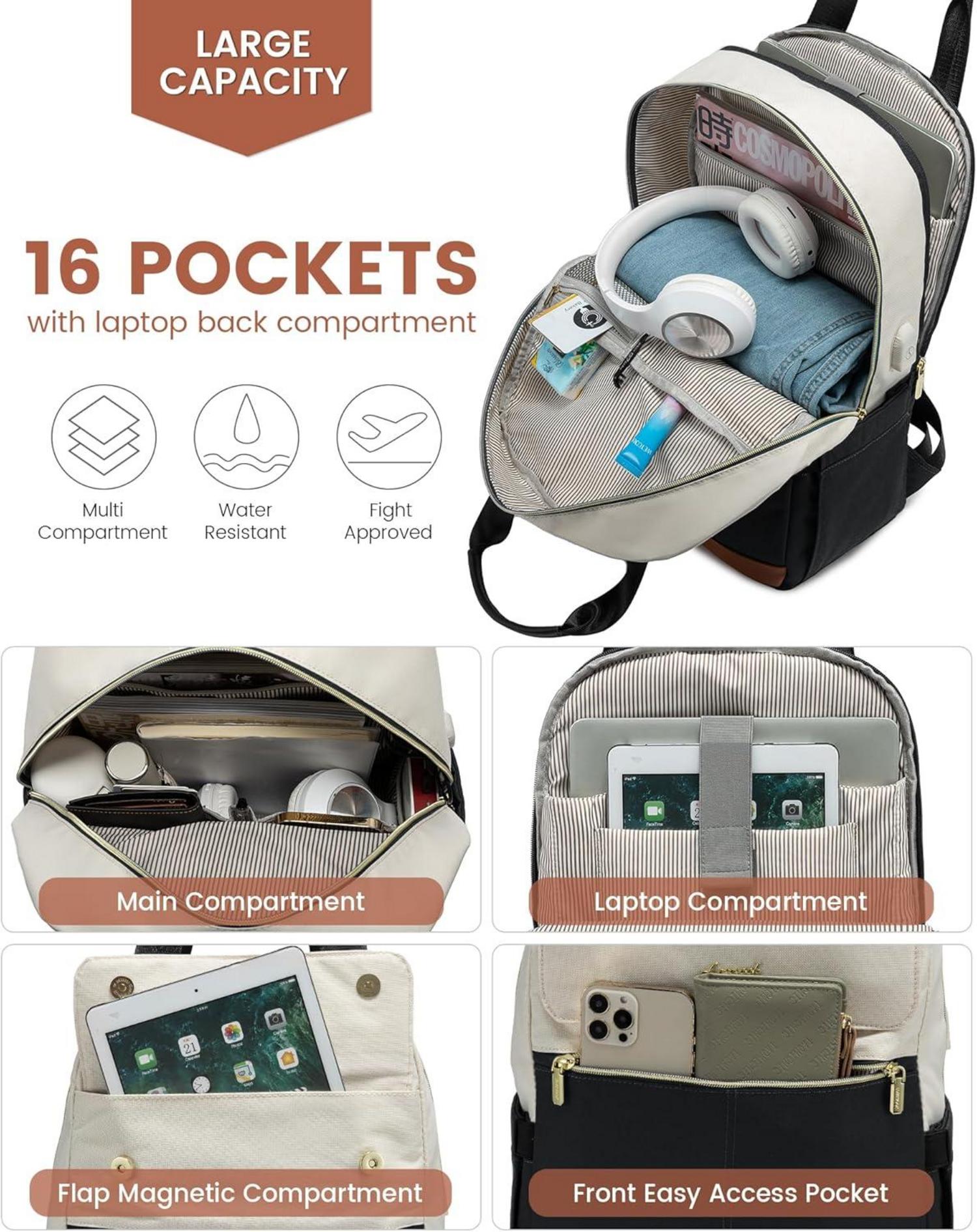 Rucksack Damen 15,6 Zoll Laptop Wasserdicht Cityrucksack Travel