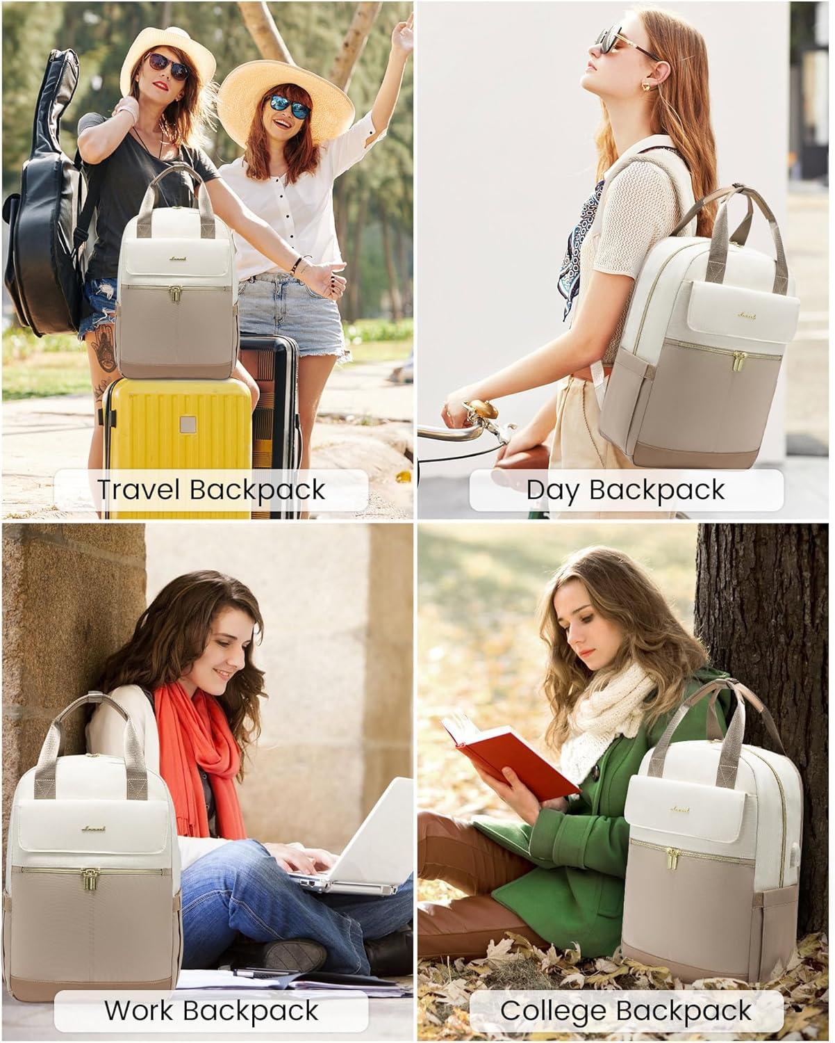 LOVEVOOK Damen Rucksack 17 Zoll Laptop Schulrucksack Teenager Wasserdicht Handgepäck