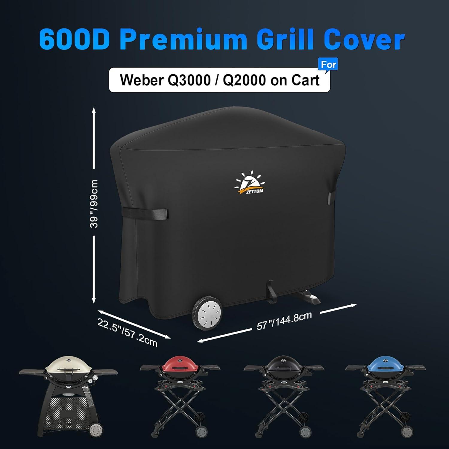 Grillabdeckung für Weber Q2000/3000 Serie, 7112 Grill Heavy