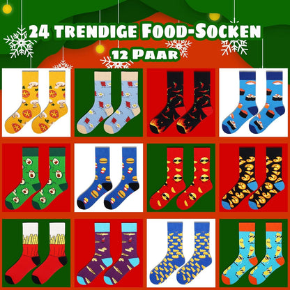 Jeasona Weihnachtskalender Kinder Socken 35-38