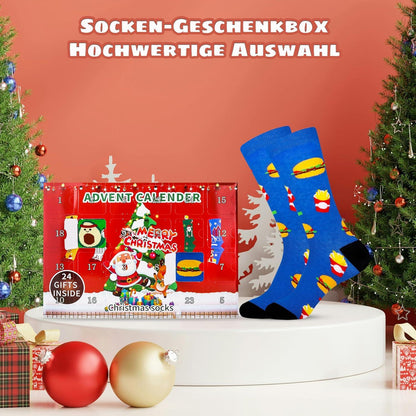 Weihnachtssocken Adventskalender 12 Paar Kinder Motive Freude