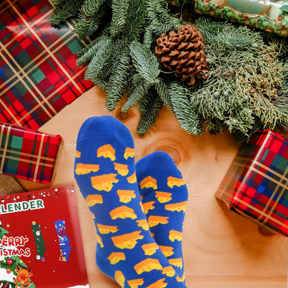 Jeasona Weihnachtskalender Kinder Socken Set 12 Paar 35-38 Adventskalender 2024