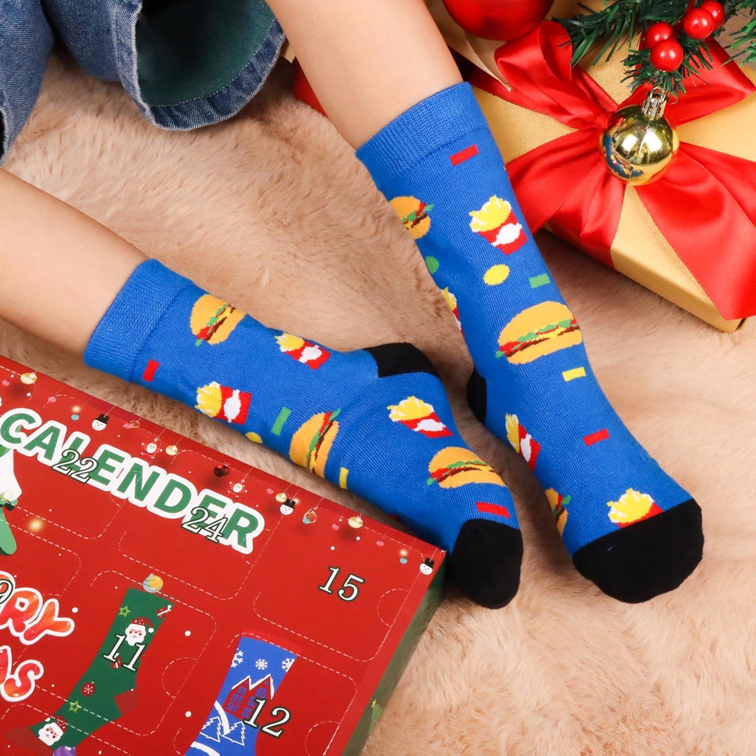 Weihnachtskalender Kinder Socken 35-38 Mädchen Jungs 8-12 Jahre 2024