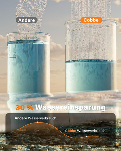 Cobbe Wassersparender Hochdruck Handbrause 3 Strahlarten Antikalk-Funktion
