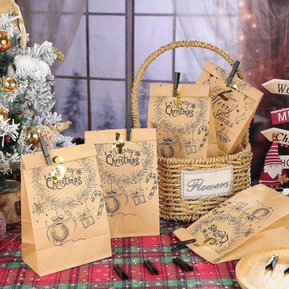 Adventskalender zum Befüllen 2024, Braun, 24 Tüten mit