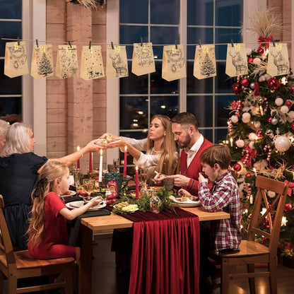 Adventskalender zum Befüllen 2024, Braun, 24 Tüten mit