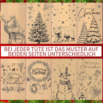 Adventskalender zum Befüllen 24 braune Papiertüten 1-24 Holzklammern DIY