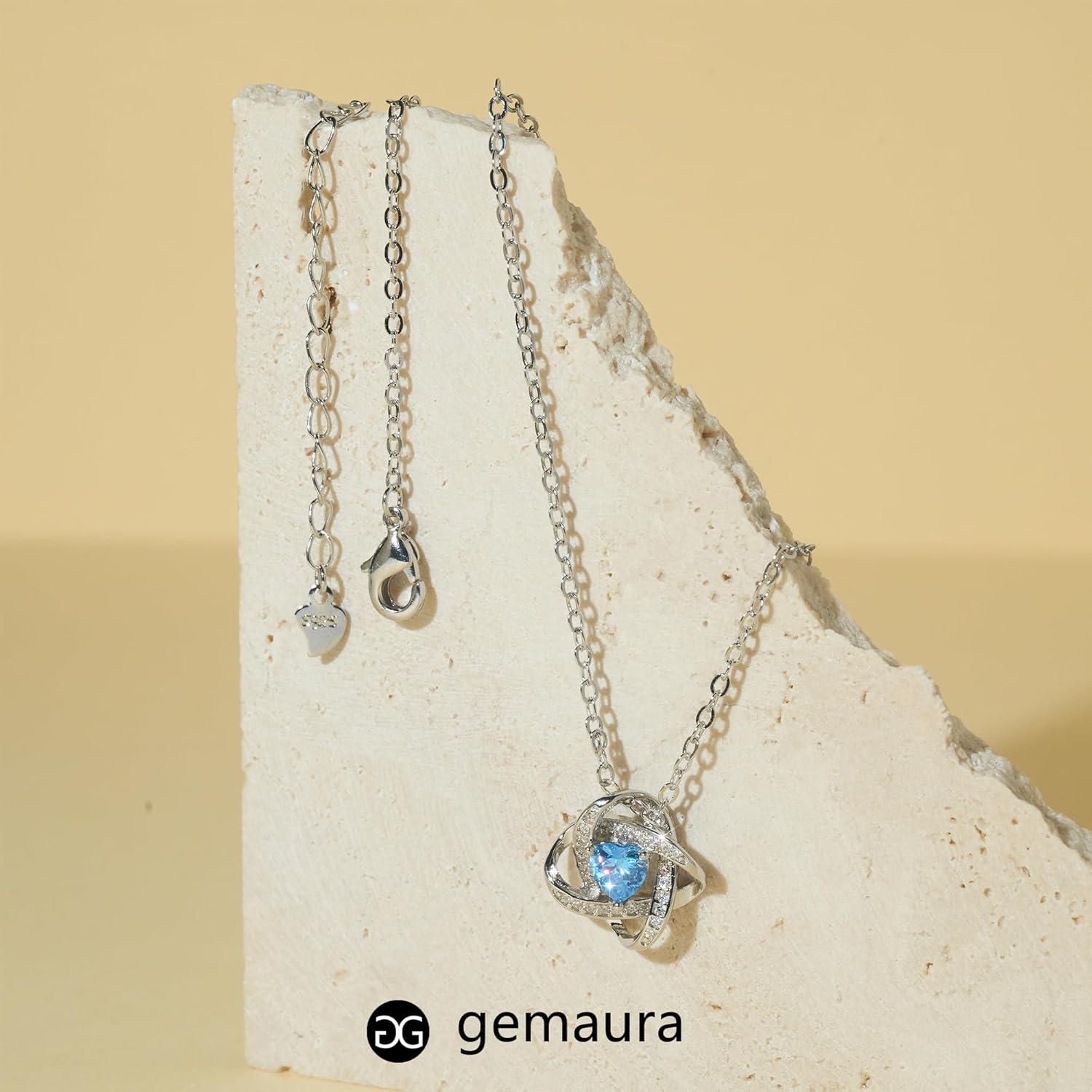 GEMAURA Silber Halskette 925 Zirkonia Anhänger Herz