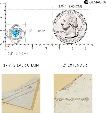 Halskette Damen Silber 925 Kristall Herz Anhänger Zirkonia Verstellbar Schmuck
