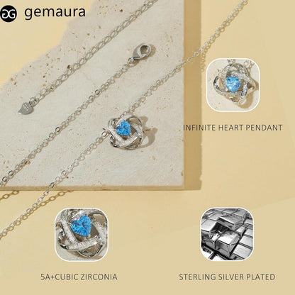 Halskette Damen Silber 925 Kristall Herz Anhänger Zirkonia Verstellbar Schmuck