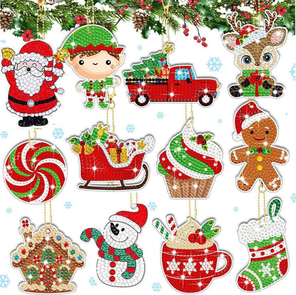12 Stück Diamond Painting Weihnachtsanhänger Set 5D DIY