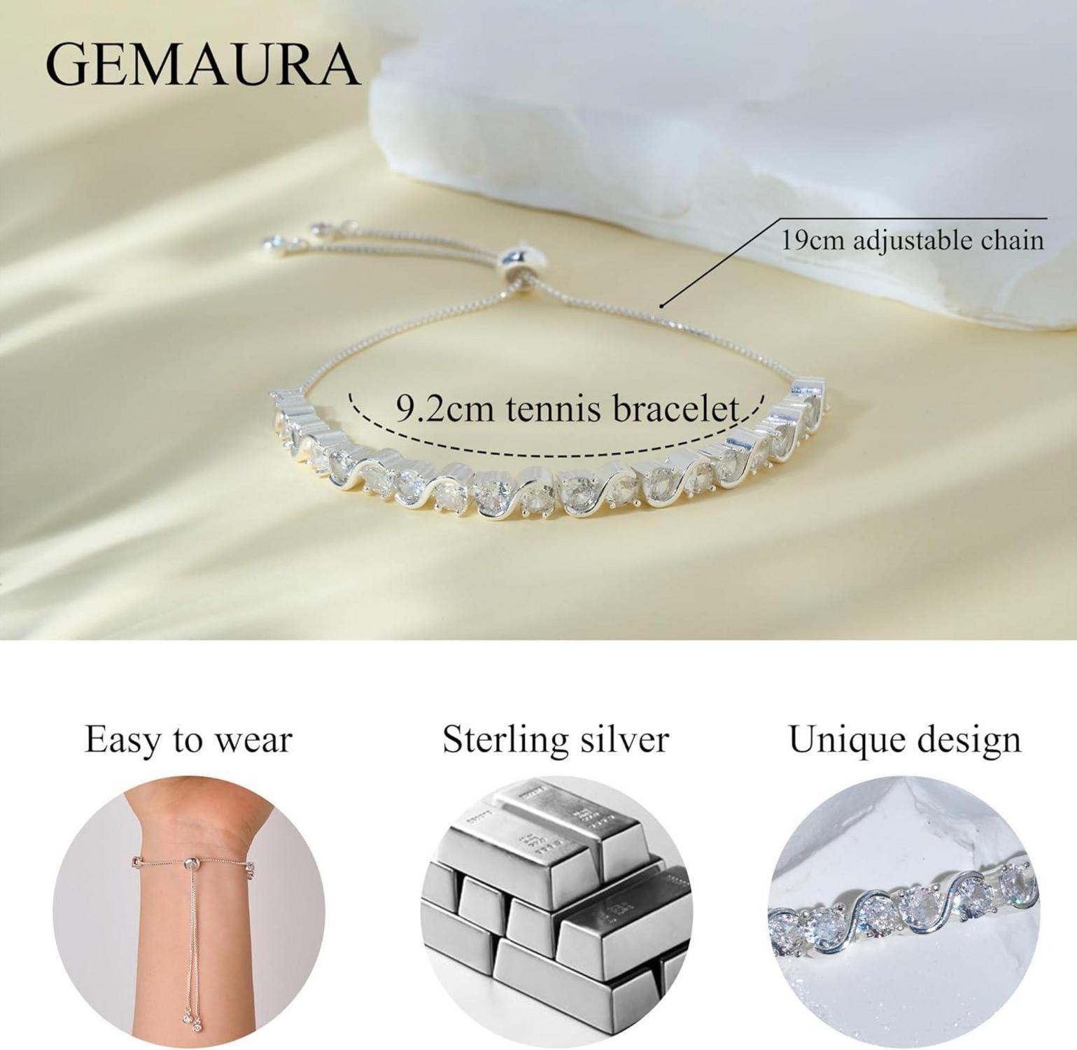Verstellbares Tennisarmband Silber 925 Zirkonia Damen Geschenk