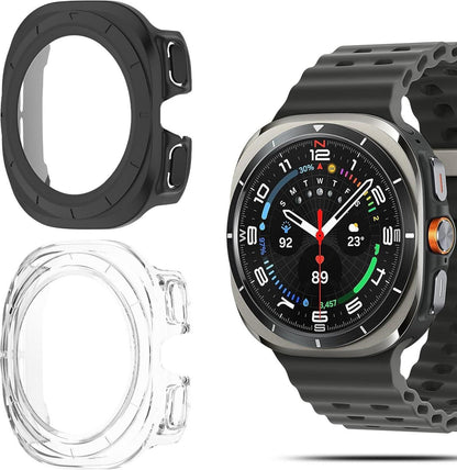 Schutzhülle für Samsung Galaxy Watch 7 Ultra 47MM Schwarz Transparent