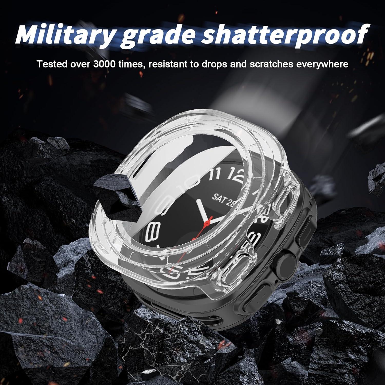 Schutzhülle Samsung Galaxy Watch 7 Ultra 47MM Displayschutz Schwarz Transparent