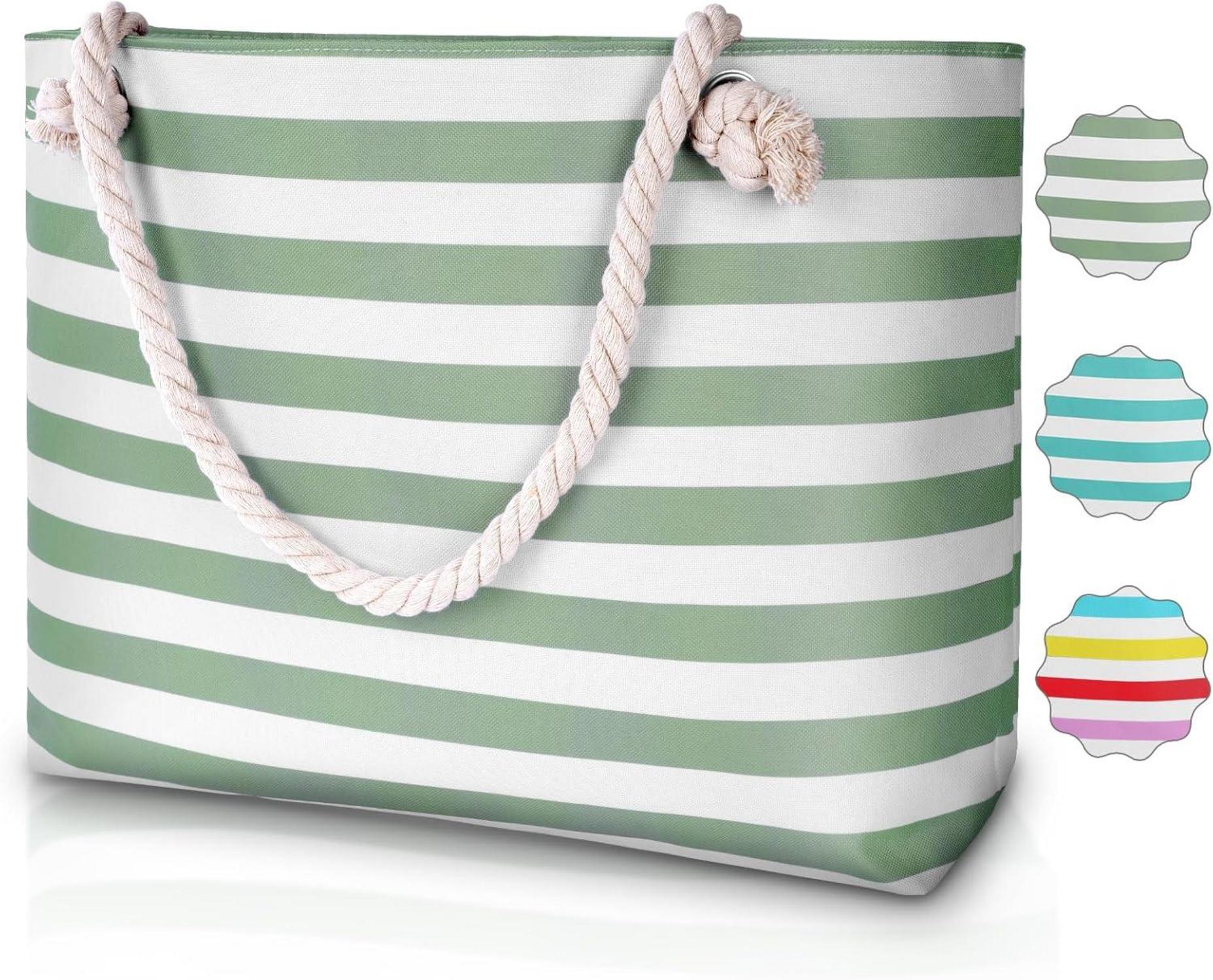 Große Wasserdichte Strandtasche mit Reißverschluss und Taschen für