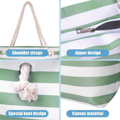 Große Wasserdichte Strandtasche mit Reißverschluss und Taschen für