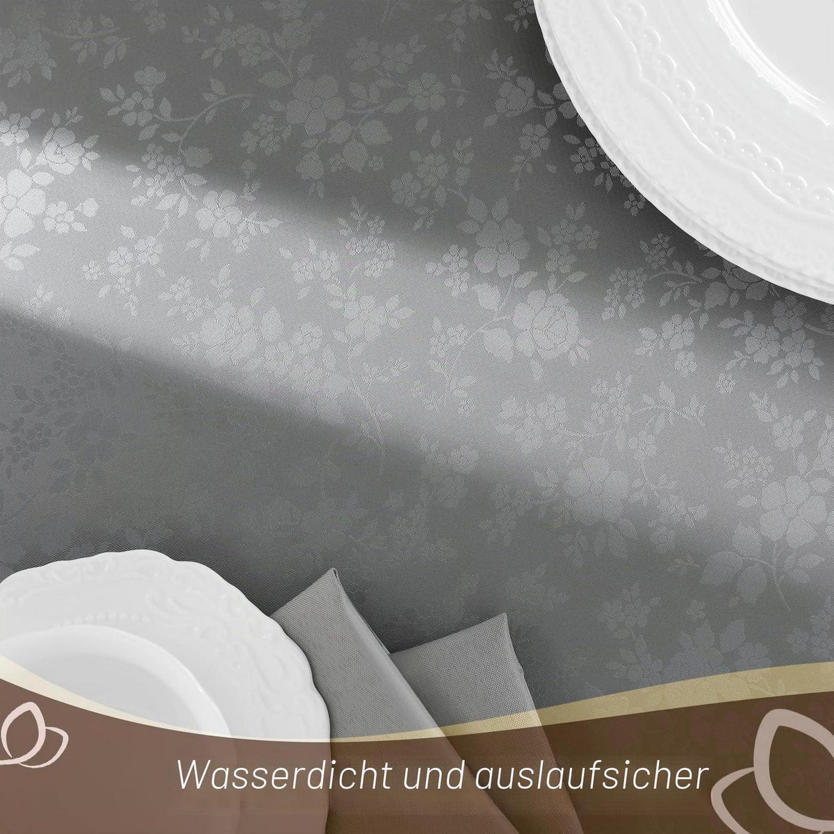 Wasserdichte Tischdecke Outdoor 240x140 cm Grau – Wachstischdecke