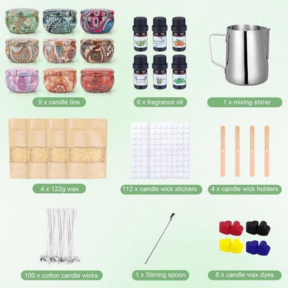 DIY Kerzenherstellung Set Duftkerzen Geschenk 480g Sojawachs