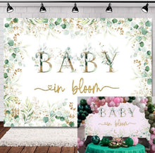 Baby Fotografie Hintergrund Eukalyptus Gold Glitzer Blüte 1,8x1,2m