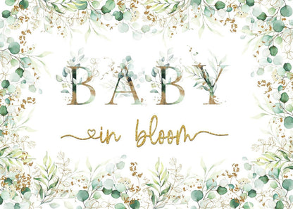 Baby in Bloom Fotografie Hintergrund Eukalyptus Gold Glitzer 1.8x1.2m